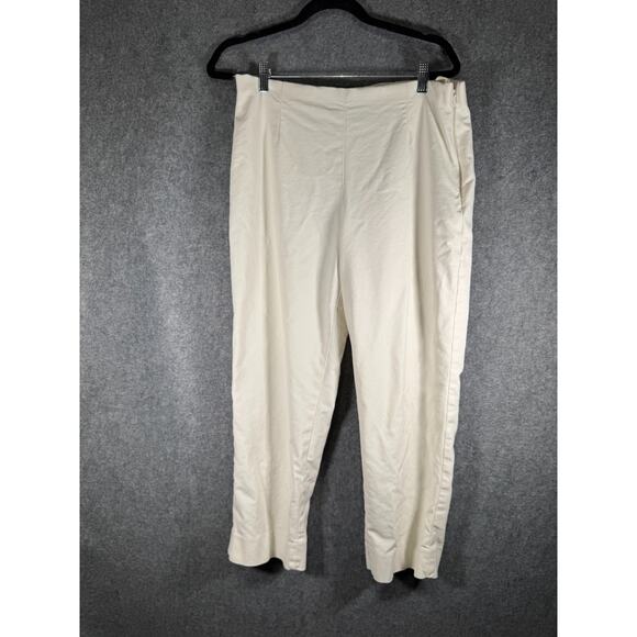 Zozo‎ Pants Women 14 White Side Zip Cropped Pull On Nautical Coastal Mature - Picture 1 of 6